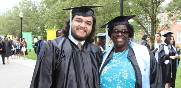 Man and woman at CSI commencement 2024 